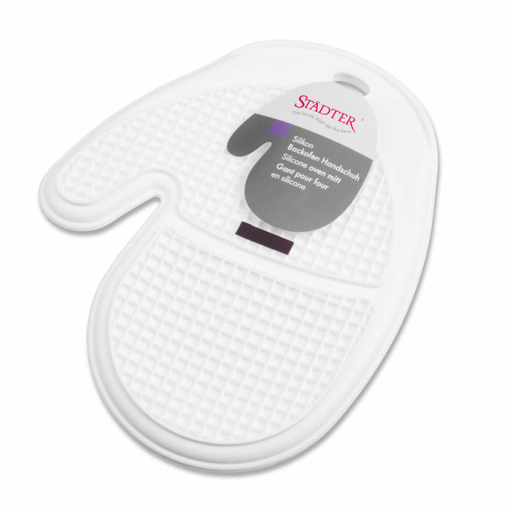 Städter oven glove, baking glove, oven glove, pot glove, kitchen glove, silicone, white, 256729