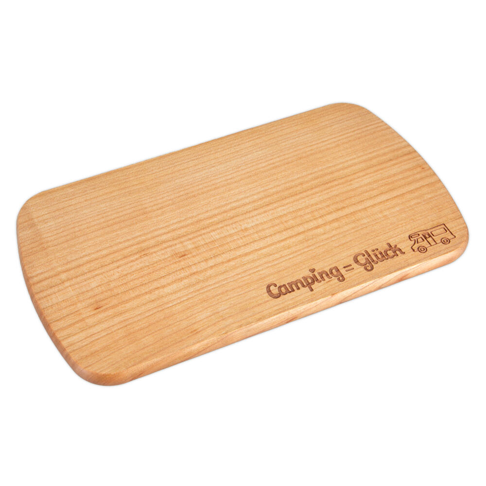 Städter Frühstücksbrettchen Camping-Glück Wohnmobil, Schneidebrett, Küchenbrett, Holz, Natur, 24 cm, 800175