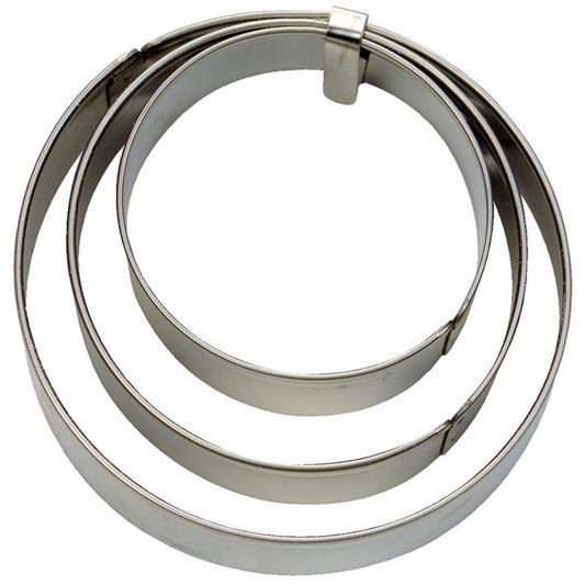Städter Terrassen-Ausstecher Ring Set Glatt Set, 3-tlg., Ausstechform, Plätzchenform, Keks, Plätzchen, Edelstahl, 956163
