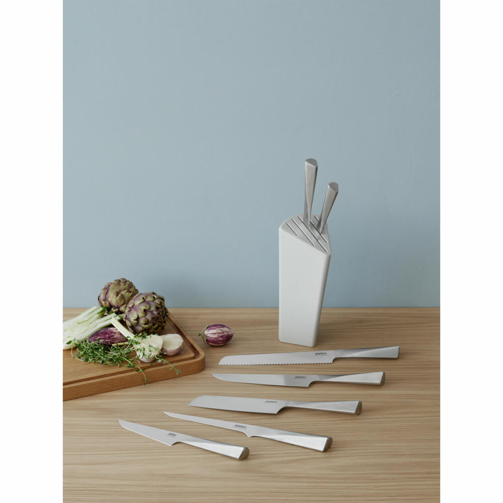 Stelton Santoku knife Trigono, Asian knife, kitchen knife, Chromium 18, silver, 32.5 cm, 352