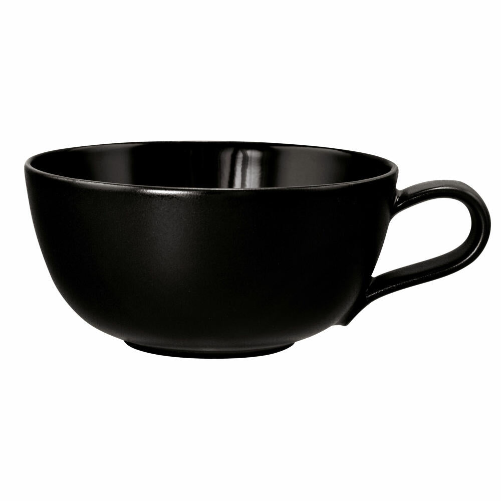 Seltmann Weiden Liberty Teeobertasse Groß, Teetasse, Tee Tasse, Porzellan, Velvet Black, 290 ml, 001.764289