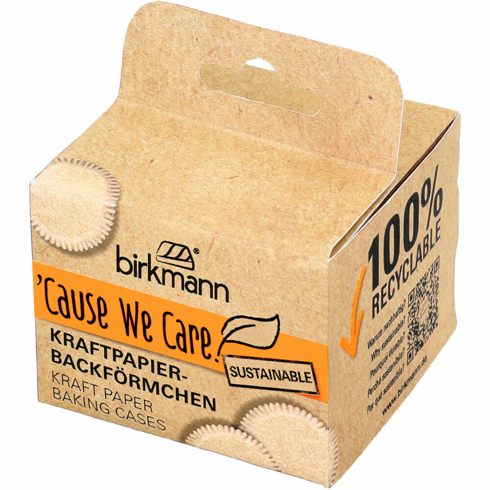 Birkmann Cause We Care Kraftpapierförmchen, 50 Stück, Muffinbackförmchen, Papierbackförmchen, Papier, Ø 7 cm, 889576