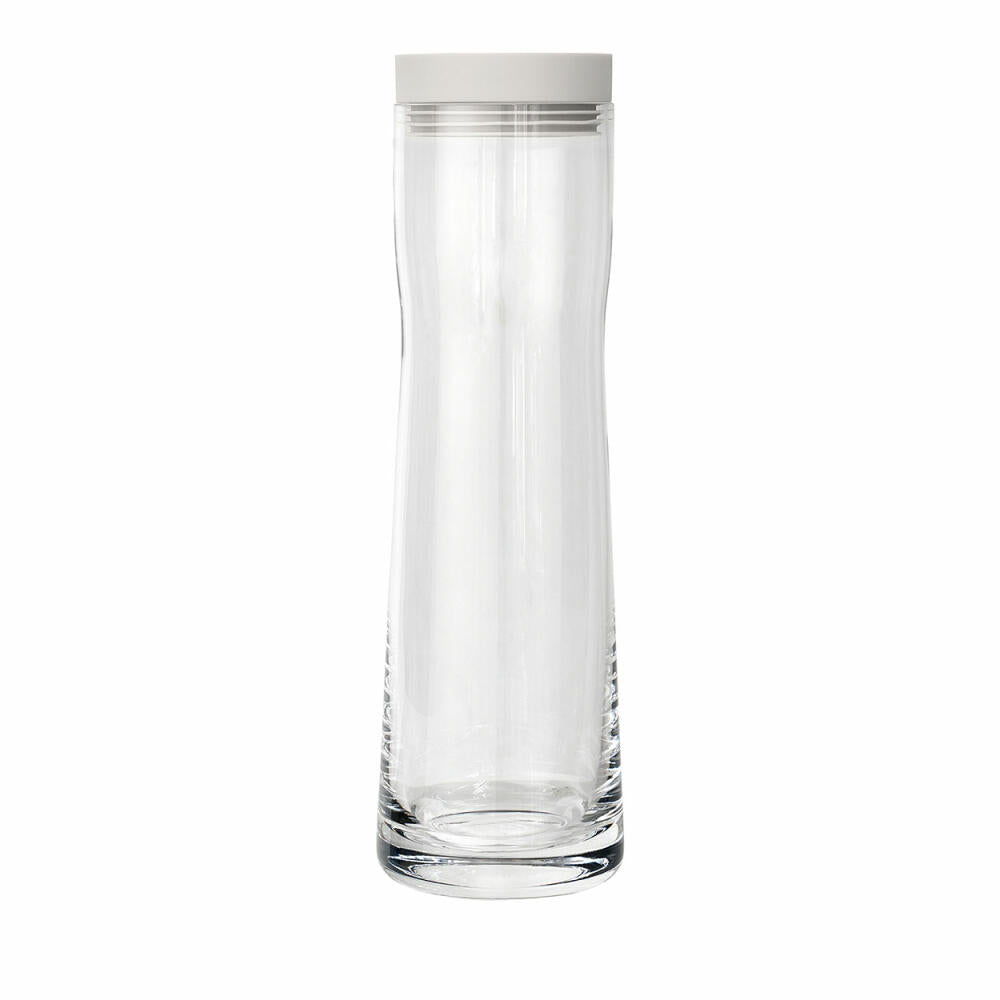 blomus SPLASH water carafe, Moonbeam, polished stainless steel, clear glass, silicone, H 29.5 cm, Ø 9 cm, V 1 l, 63780