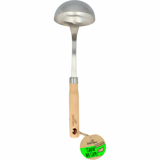 Birkmann Cause We Care soup ladle, large, ladle, ladle, stainless steel / beech wood, 31 x 9 cm, 889347