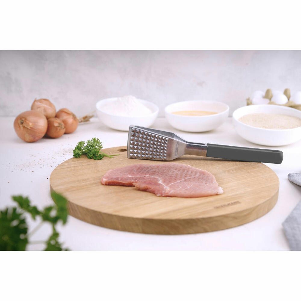 Fackelmann Fleischklopfer Statement, Fleischhammer, Tenderizer, Aluminium, PE, Grau, 27 cm, 45827