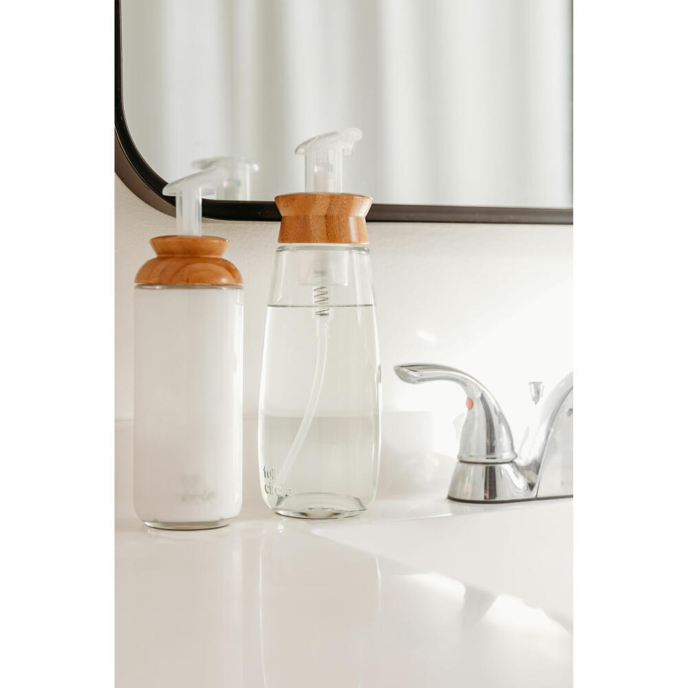 Full Circle Home Seifenspender Soap Opera, Dosierspender, Glas, Bambus, 350 ml, FC21142W
