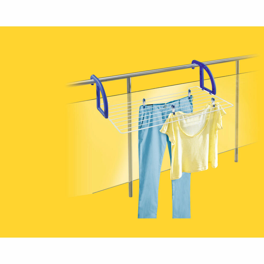 Leifheit Hanging Dryer Classic 70, Clothes Dryer, Laundry Hanger, Plastic, Steel, White, Blue, 83056