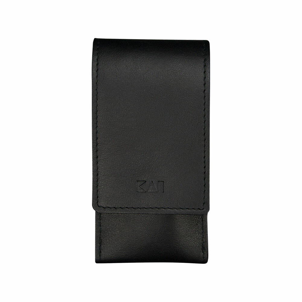 Kai Beauty Care Instruments Nagelpflege-Set, 3-tlg., Nagelschere, Nagelfeile, Pinzette, im Aufbewahrungsetui, Edelstahl / Nappaleder, Silberfarben / Schwarz, BCI-Set 01