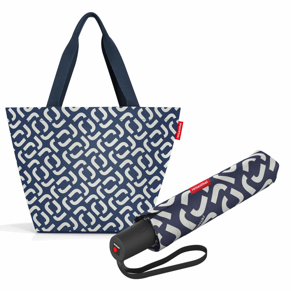 REISENTHEL® Einkaufskorb carrybag Set Black, mit umbrella pocket classic,  Aus hochwertigem Polyestergewebe