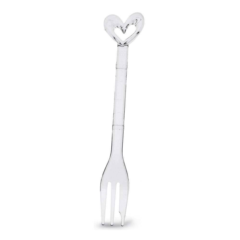 Koziol Virgin White X-Mas Susi cake fork, set of 4, cake fork, cutlery, transparent clear, 3674535