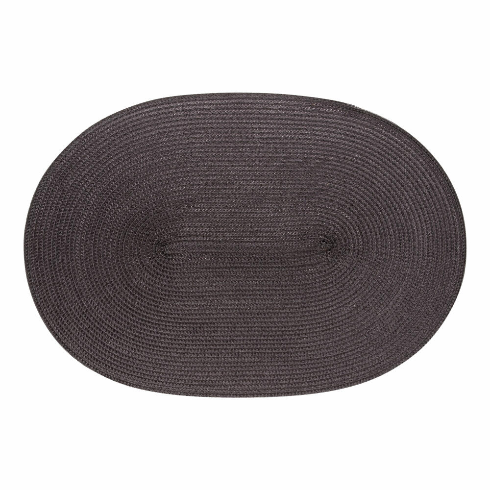 Continenta Placemat Oval, Placemat, Placemat, Placemat, Coaster, Plastic, 45 x 31 cm, Anthracite, 6613