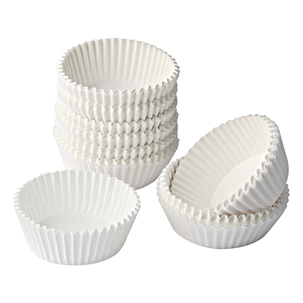 Zenker Patisserie Papier-Muffinförmchen, 200er Set, Muffin Förmchen, Muffinform, Backform, Kuchenform, Papier, Weiß, Ø 5 cm, 7710