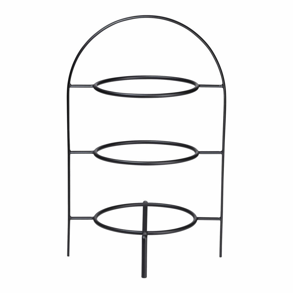 ASA Selection Etagere 3-stufig für Dessertteller 21 cm, Servierständer, Etagenständer, Metall, schwarz beschichtet, Schwarz matt, H 36.5 cm, 99301950