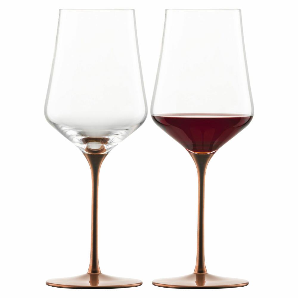 Eisch red wine glass set of 2 Kaya, wine glasses, glass, copper, 490 ml, 77351819