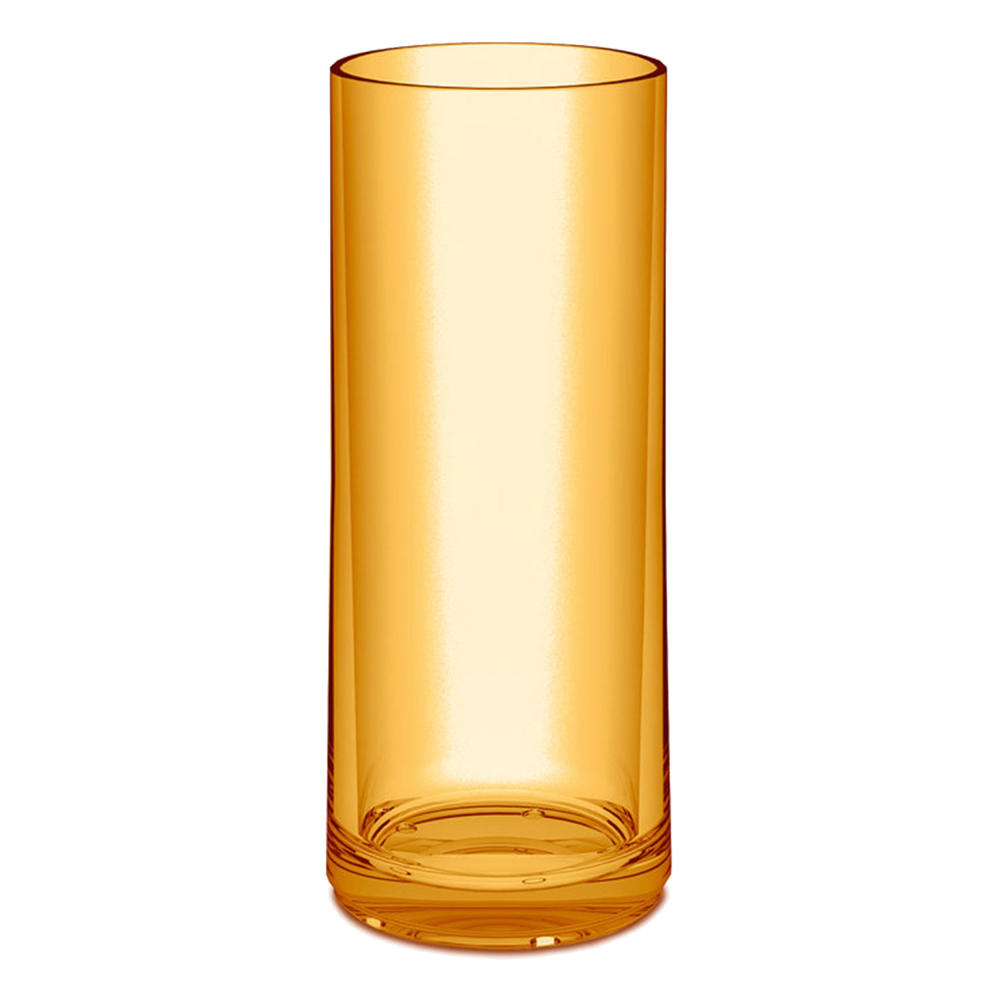 Koziol Cheers No. 3 Longdrink Glas, Cocktailglas, Trinkbecher, Trinkglas, Kunststoff, Transparent Amber, 250 ml, 3407651