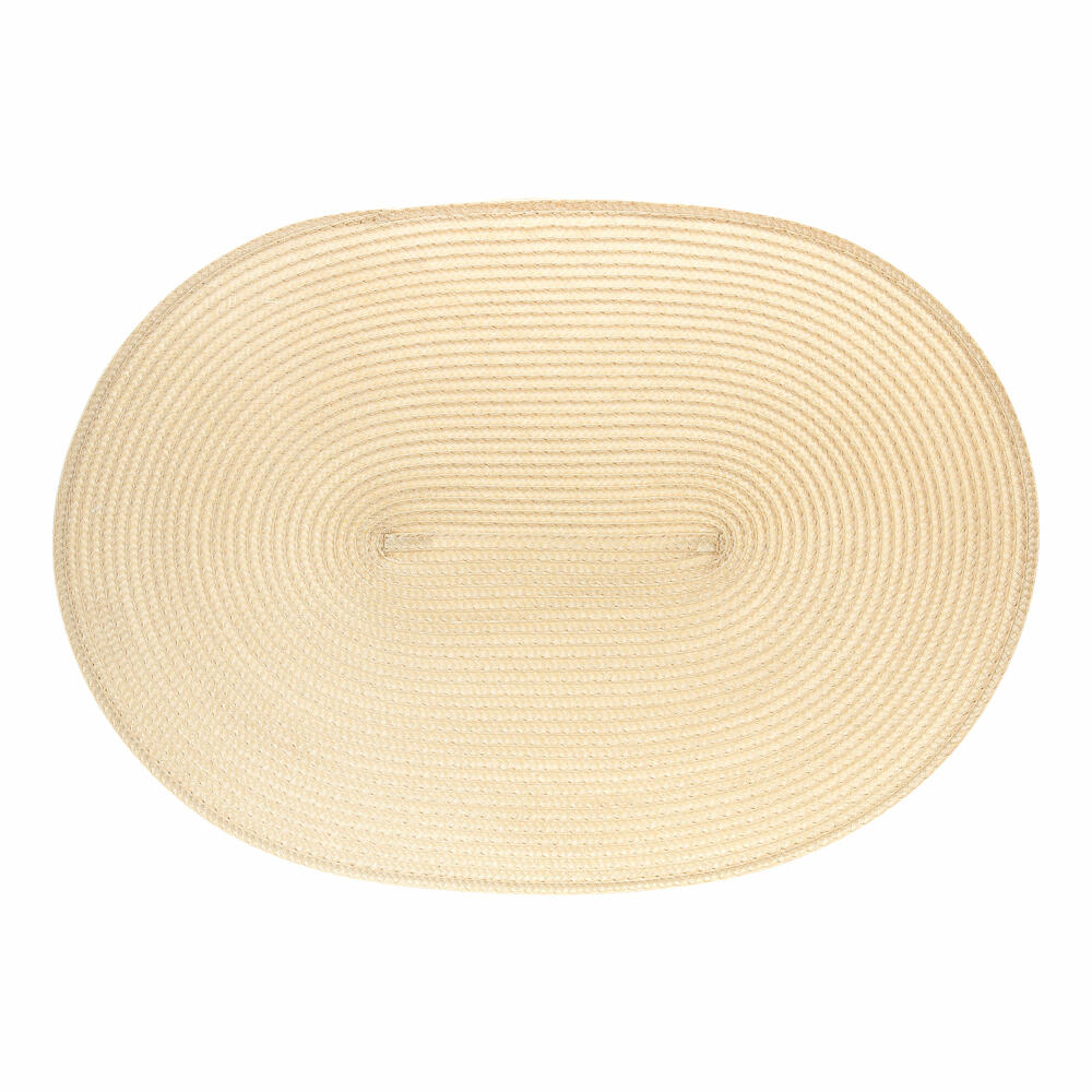 Continenta Tischset Oval, Platzset, Platzdecke, Platzmatte, Untersetzer, Kunststoff, 45 x 31 cm, Natur, 6601