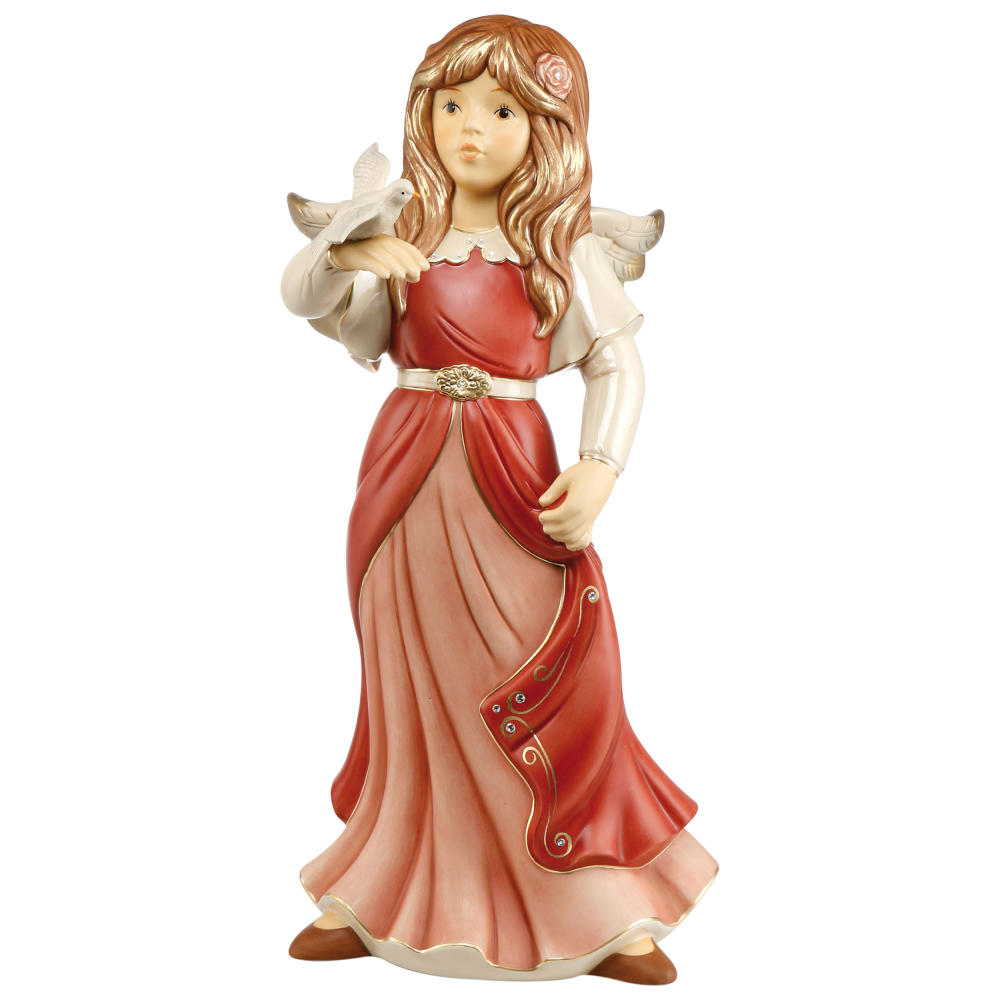 Goebel Figur Himmlischer Bote, Weihnachten, Himmelsboten, Steingut, Bordeaux, 41630291