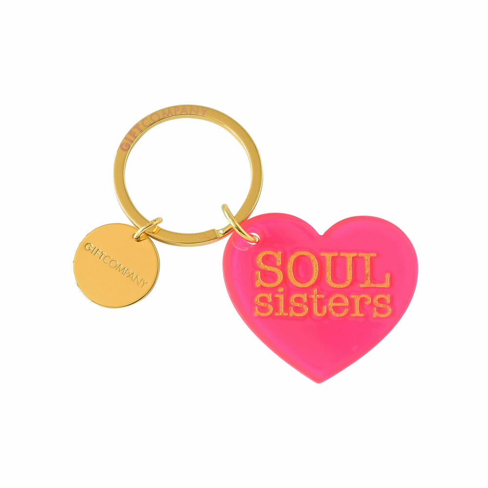 Gift Company Schlüsselanhänger Herz Soul Sister, Key Club by GC, Anhänger, Acryl, Rosa, 7.8 cm, 1051301013