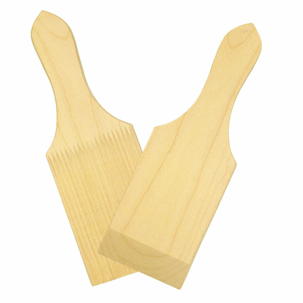 Städter Butterbrettchen, 2er Set, Butter Brettchen, Holzbrettchen, Butterkugeln, Butter Deko, Holz, 6 x 19 cm, 848146