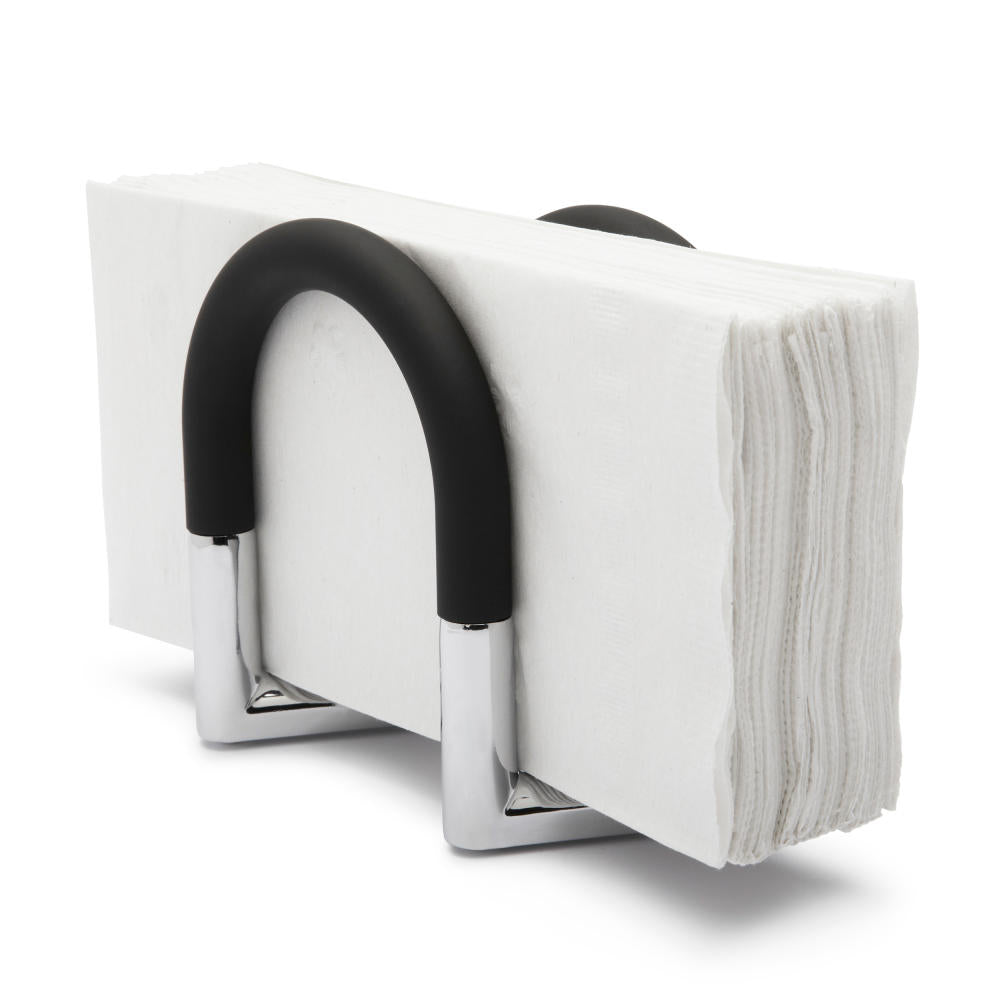 Umbra Kitchen & Entertaining Swivel Napkin Holder, Napkin Stand, Napkin Basket, Napkins, Swivel, Metal / Plastic, Black / Chrome, 330705047