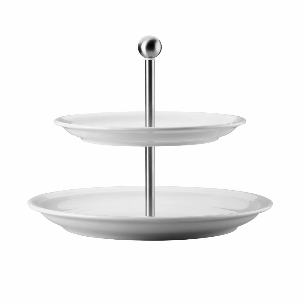 Thomas Trend Etagere, Flat Plate, Porcelain, White, Ø 20 / 26 cm, 2-Tier, 25317
