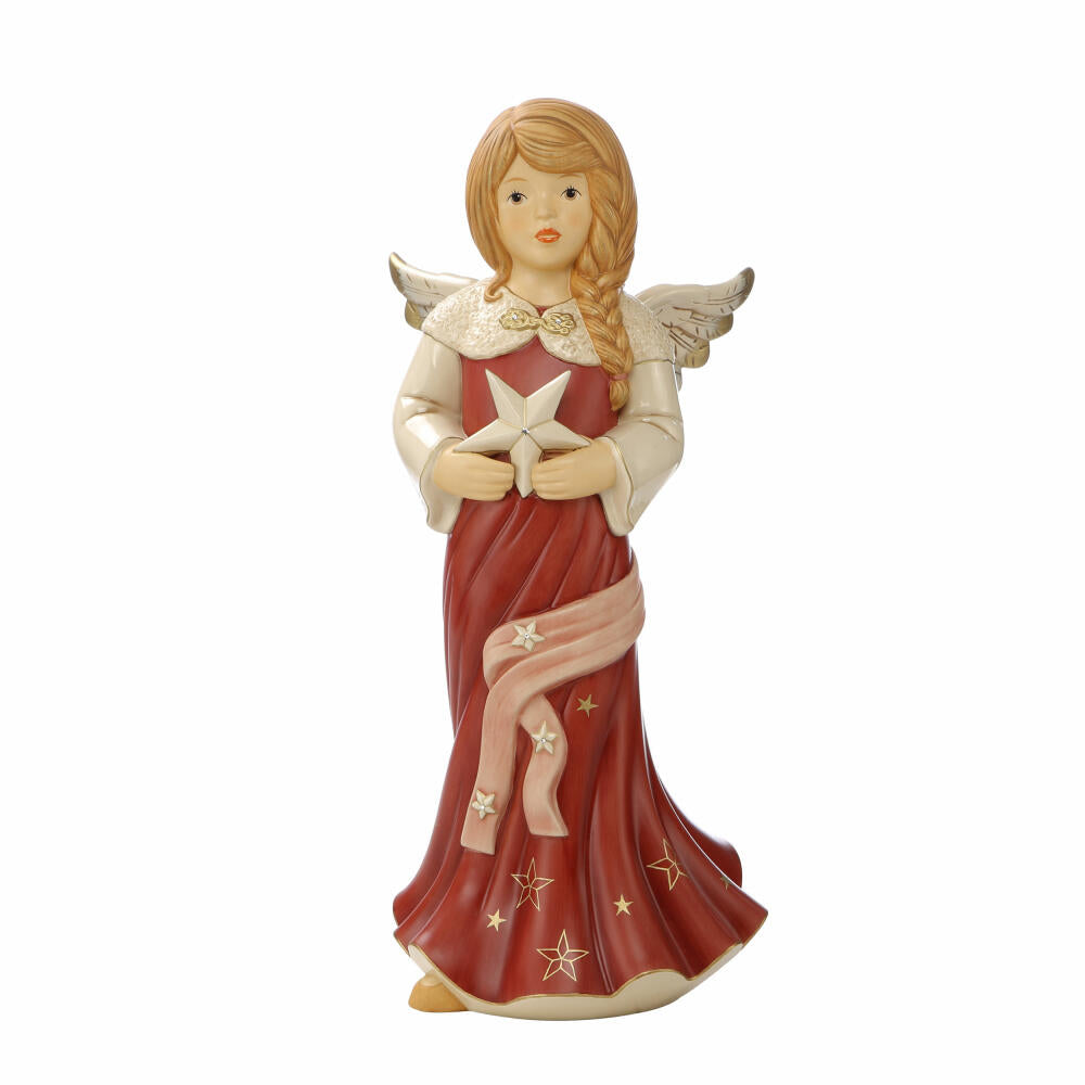 Goebel Angel Sparkling Star Rain, Angel Figurine, Stoneware, Bordeaux, 52 cm, 41652291