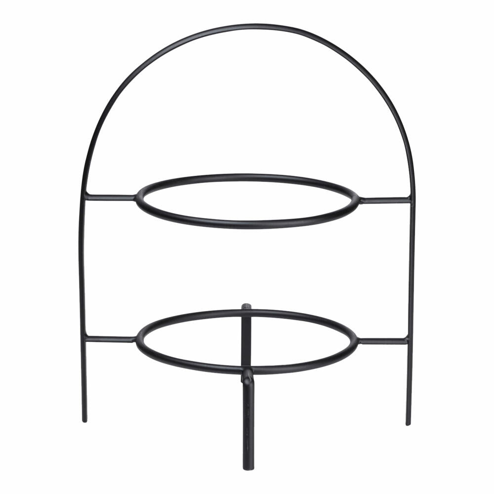 ASA Selection Etagere 2-stufig für Dessertteller 21 cm, Servierständer, Etagenständer, Metall, schwarz beschichtet, Schwarz matt, H 28 cm, 99300950