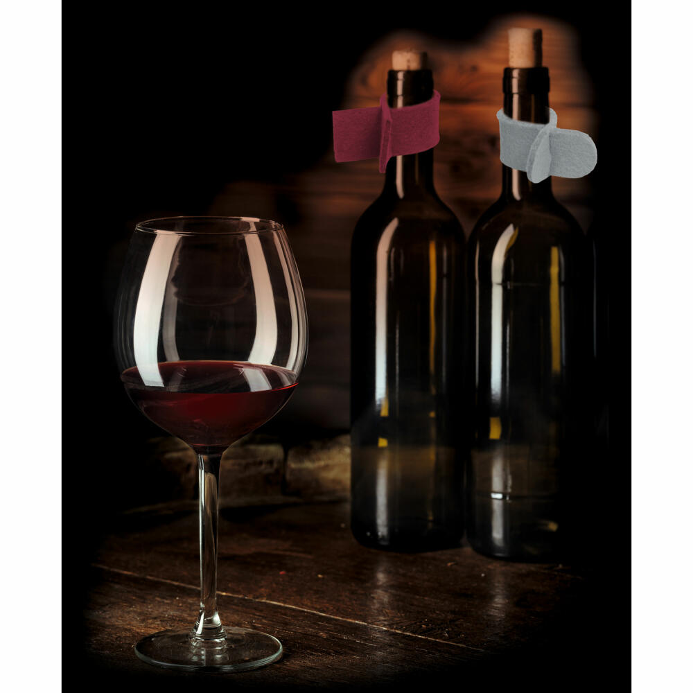 Take2 4Drops drip catcher, set of 2, drip catcher, for wine bottles, drip ring, drip protection for bottles, red / gray, 20195