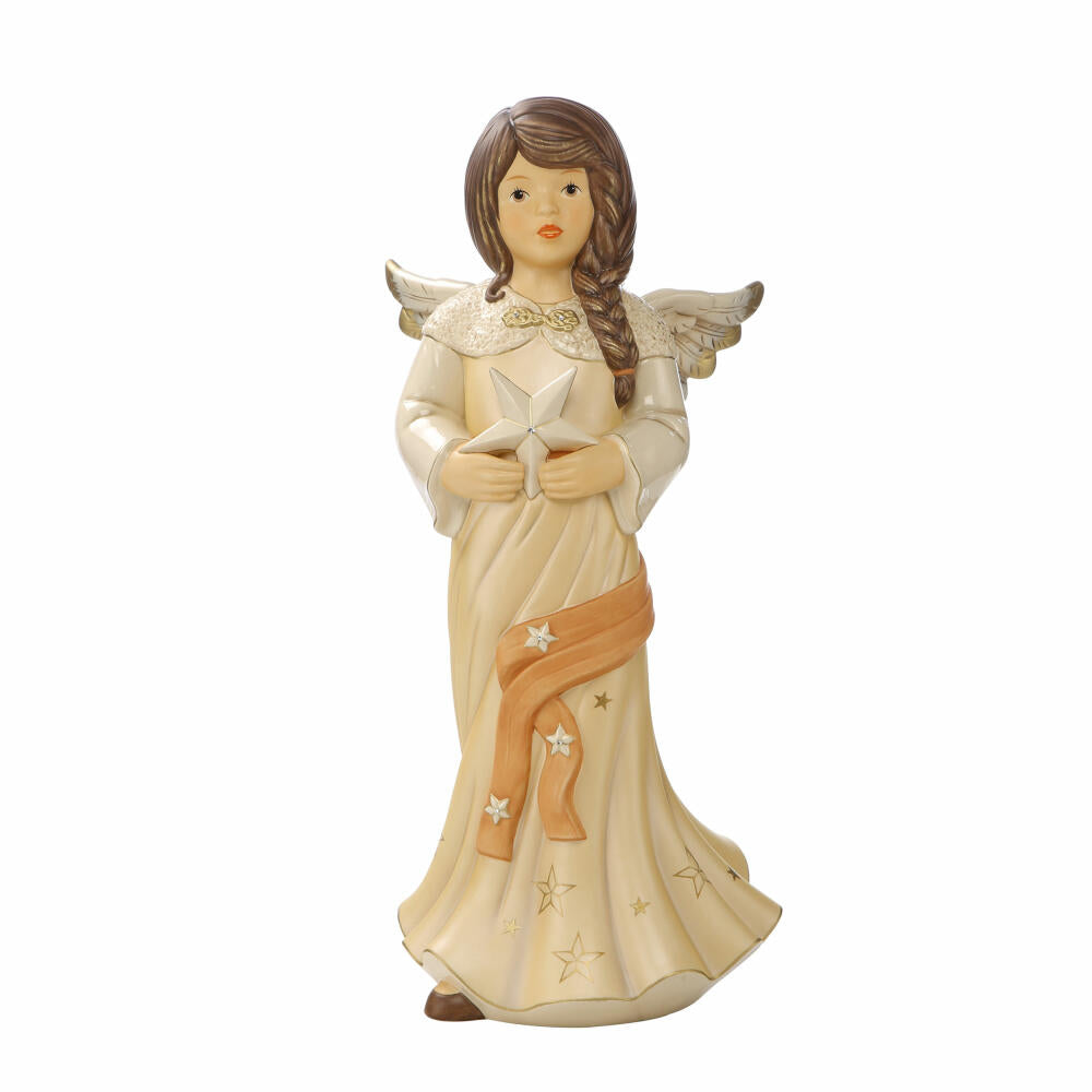 Goebel Angel Sparkling Star Rain, Angel Figurine, Stoneware, Champagne, 52 cm, 41652071