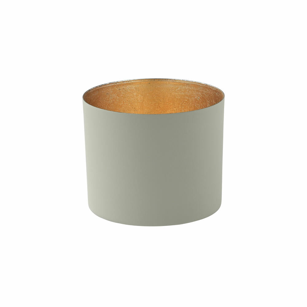 Gift Company Windlicht Chennai L, Teelichthalter, Kerzenhalter, Eisen, Cool Gray, Gold, 10 cm, 1054605061