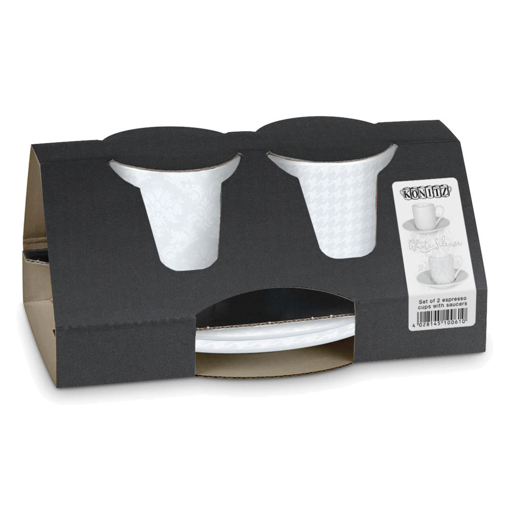Könitz Espressotassen 2er-Set White Silence, Kaffeetasse, Espressobecher, Porzellan, 85 ml, 11 5 054 2390