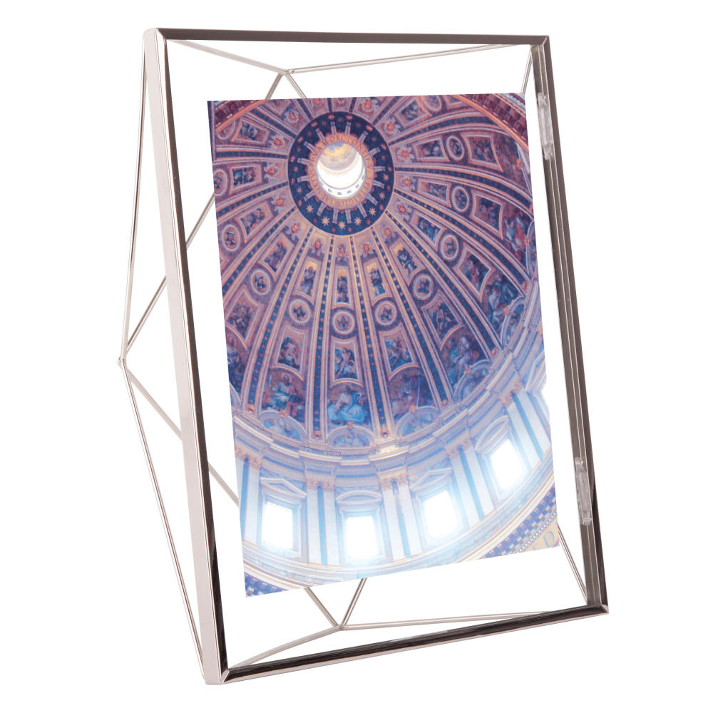 Umbra Photo Display Prisma Picture Frame Vertical Large, Picture Holder, Picture Carrier, Photo Frame, Photo Holder, Glass / Metal, Chrome, 313018158