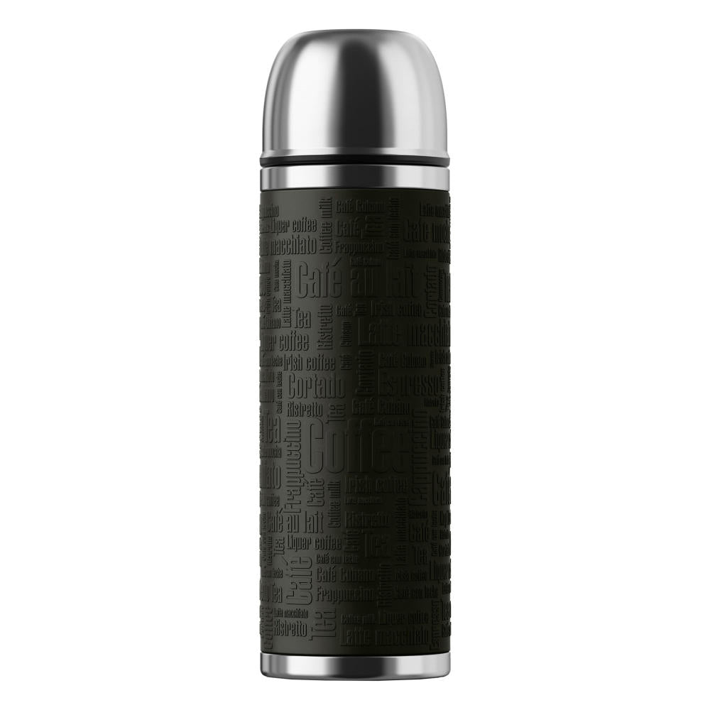 Emsa Senator insulated bottle, insulated bottle, insulated jug, stainless steel, black, 1 L, 515714