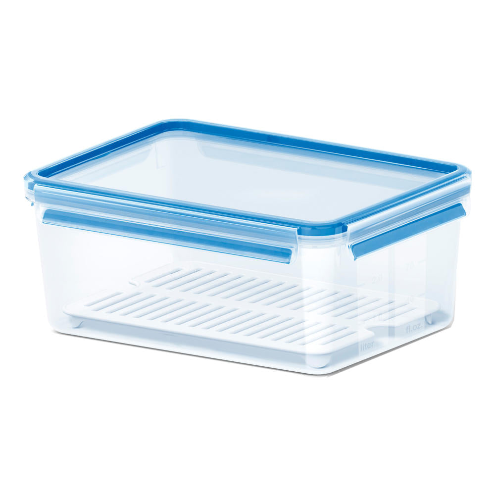 Emsa Clip & Close Frischhaltedose 3.70 L, Abtropfgitter, Brotdose, Frischhaltebox, 512888