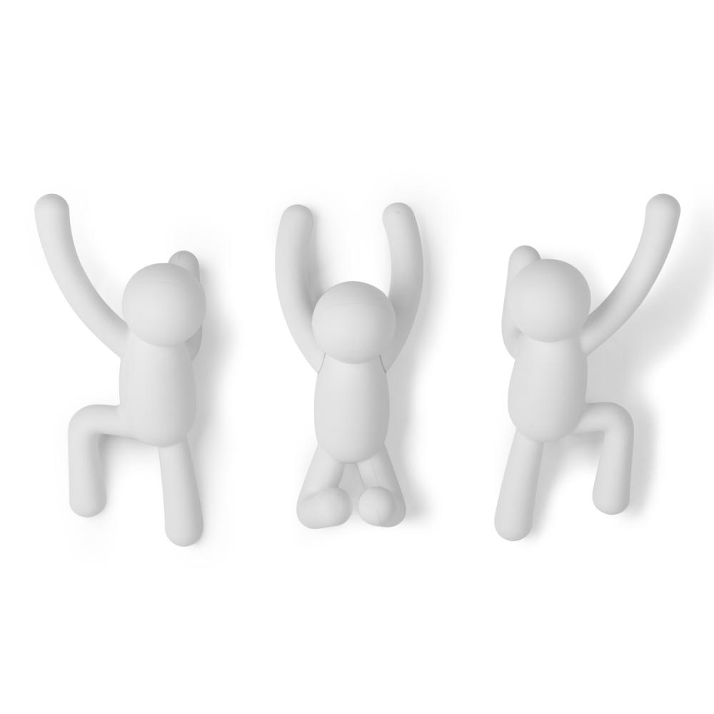 Umbra Hooks Buddy Wall Hook, Hanger, Coat Hook, Clothes Hanger, Wardrobe Hook, 3 Hooks, Plastic, White, 318165660