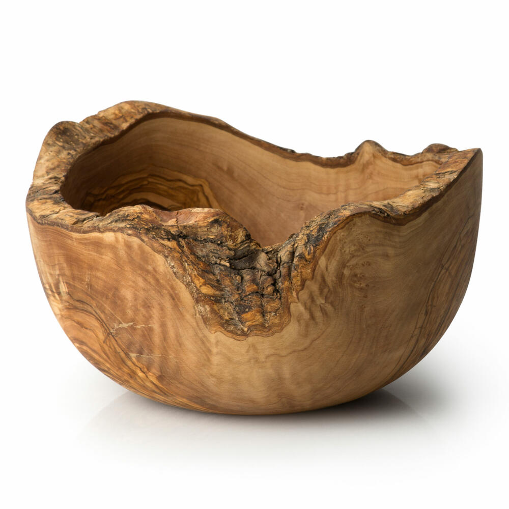Continenta bowl natural form, wooden bowl, decorative bowl, fruit bowl, salad bowl, bowl, olive wood, Ø 25 cm, 4966