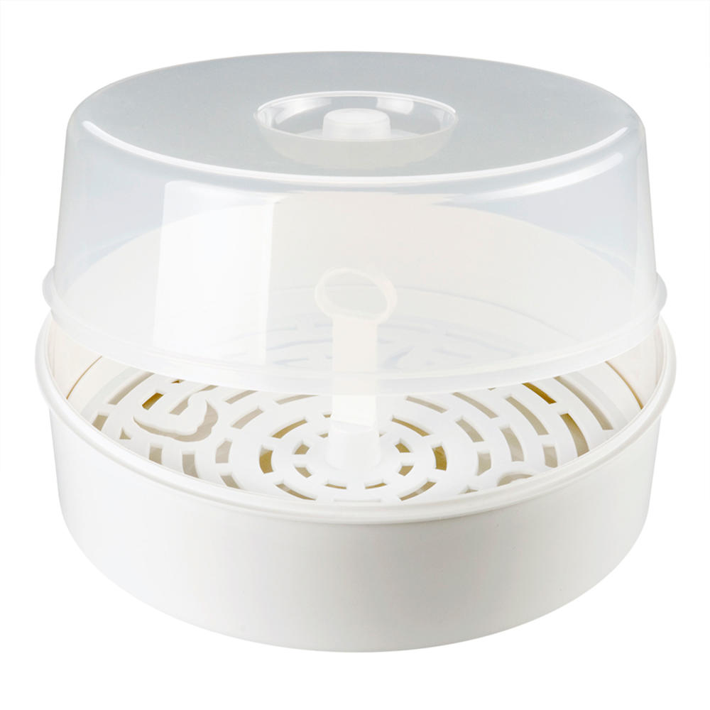 reer Vapostar Mikrowellen-Desinfektionsgerät, Micro-Vapomat Vaporisator, Dampfsterilisator, Sterilisator für Mikrowelle, für 4 Babyflaschen, 3295.1