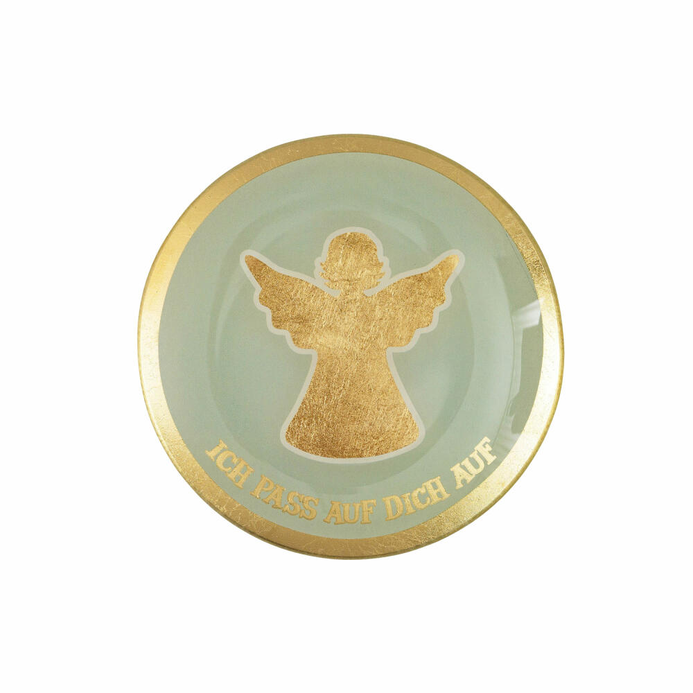 Gift Company Glasteller Love Plates Engel M, rund, Dekoteller, Schale, Glas, Pink, 13 cm, 1061404013