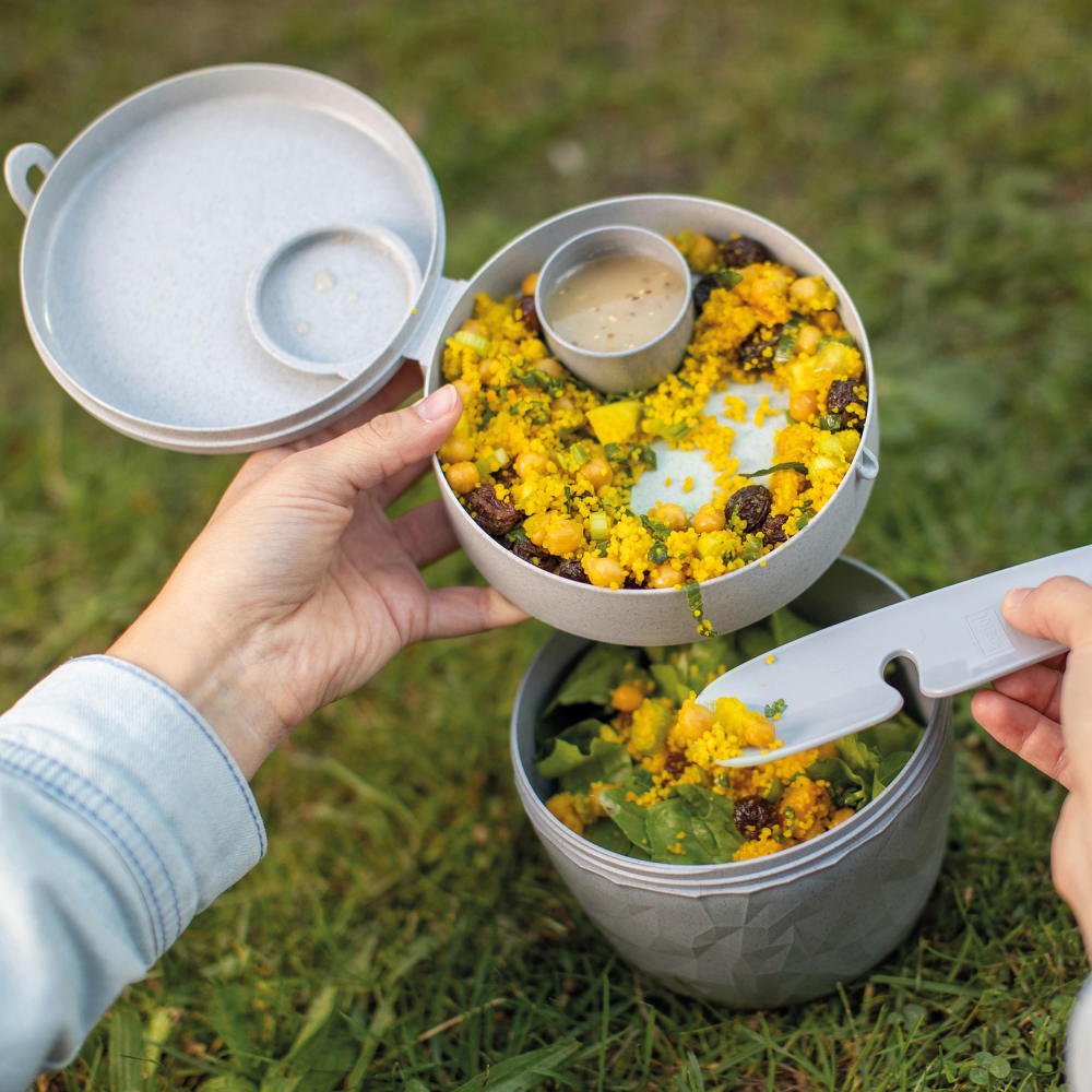 Koziol Bentobox Club, Bento Box, Food Container, Lunch Box, Thermoplastic, Organic Concrete Grey, 3198672