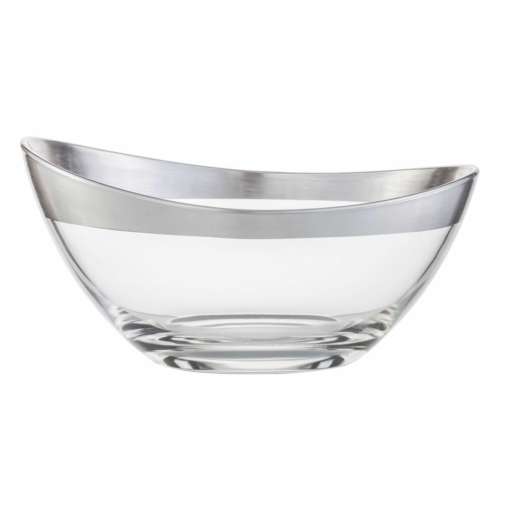 Eisch bowl Puro, serving bowl, decorative bowl, crystal glass, silver, 24 cm, 73753424