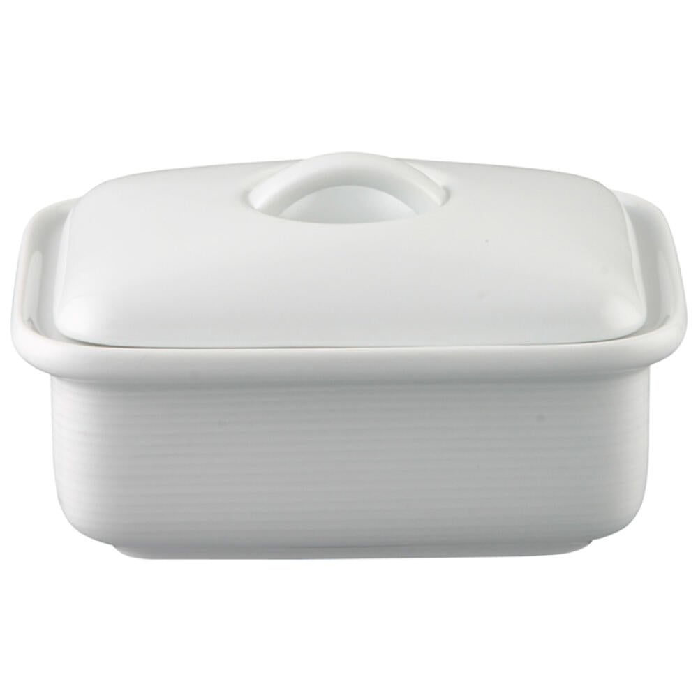 Thomas Trend Butterdose mit Deckel, Butterbehälter für 250 g Butter, Porzellan, Weiß, Spülmaschinenfest, 15169