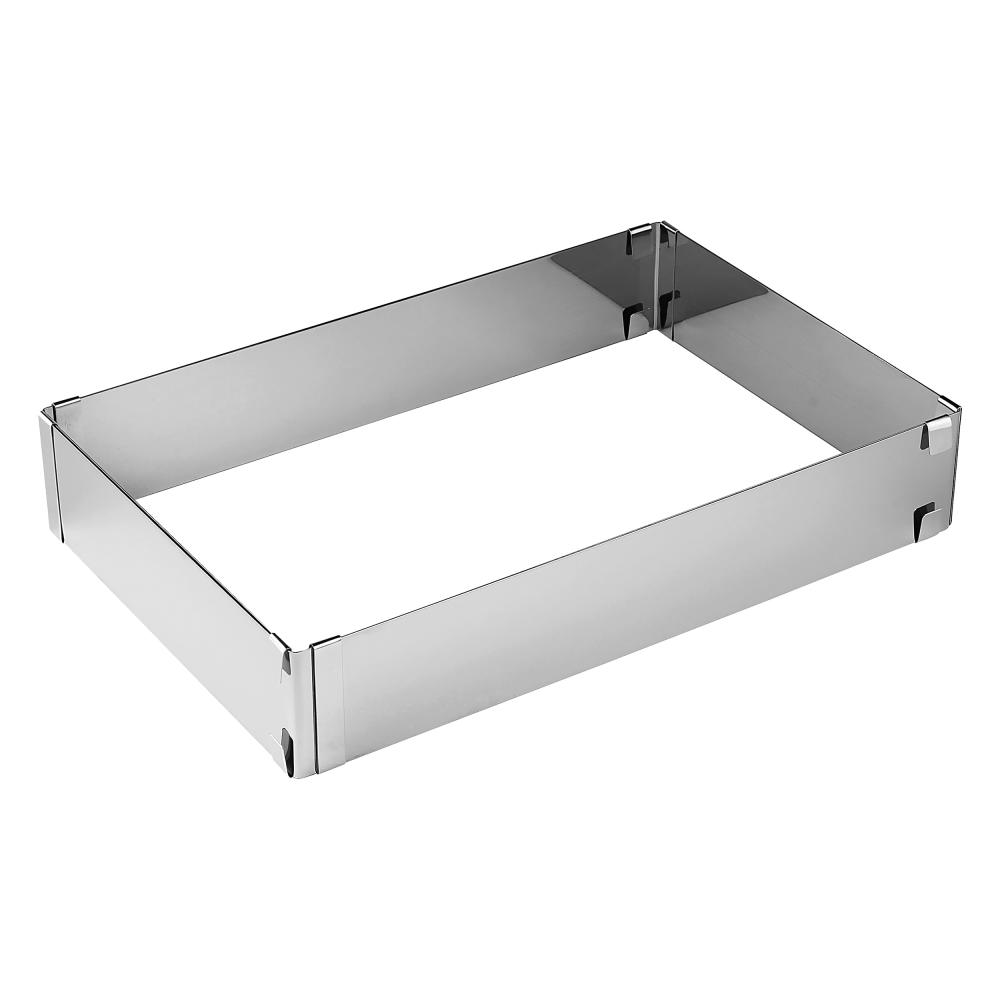 Zenker Patisserie Backrahmen Eckig, Back Rahmen, Backform, Kuchenform, Ausziehbar, Edelstahl, 7709