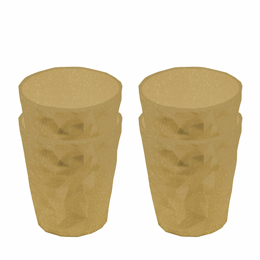 Koziol cup set 4-piece Club S 2.0, drinking cup, plastic-wood mix, Nature Wood, 250 ml, 7576702