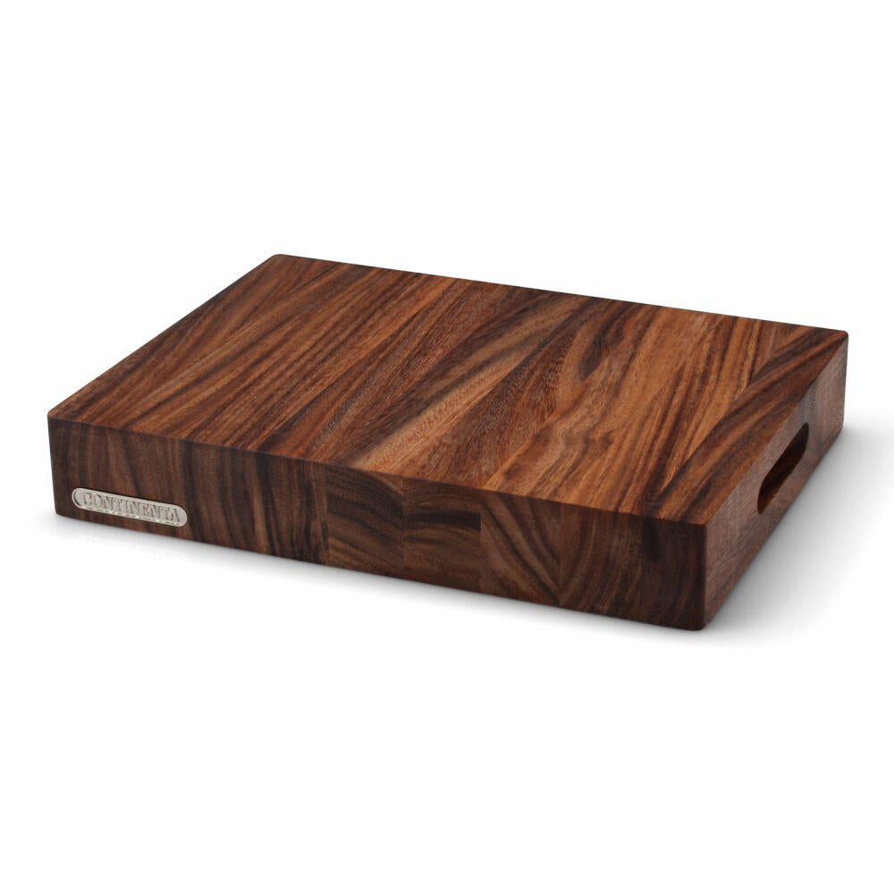 Continenta Hackblock, Schneidebrett, Hackbrett, Holzbrett, Küchenbrett, Akazienholz, 39.5 x 30 x 6 cm, 4860