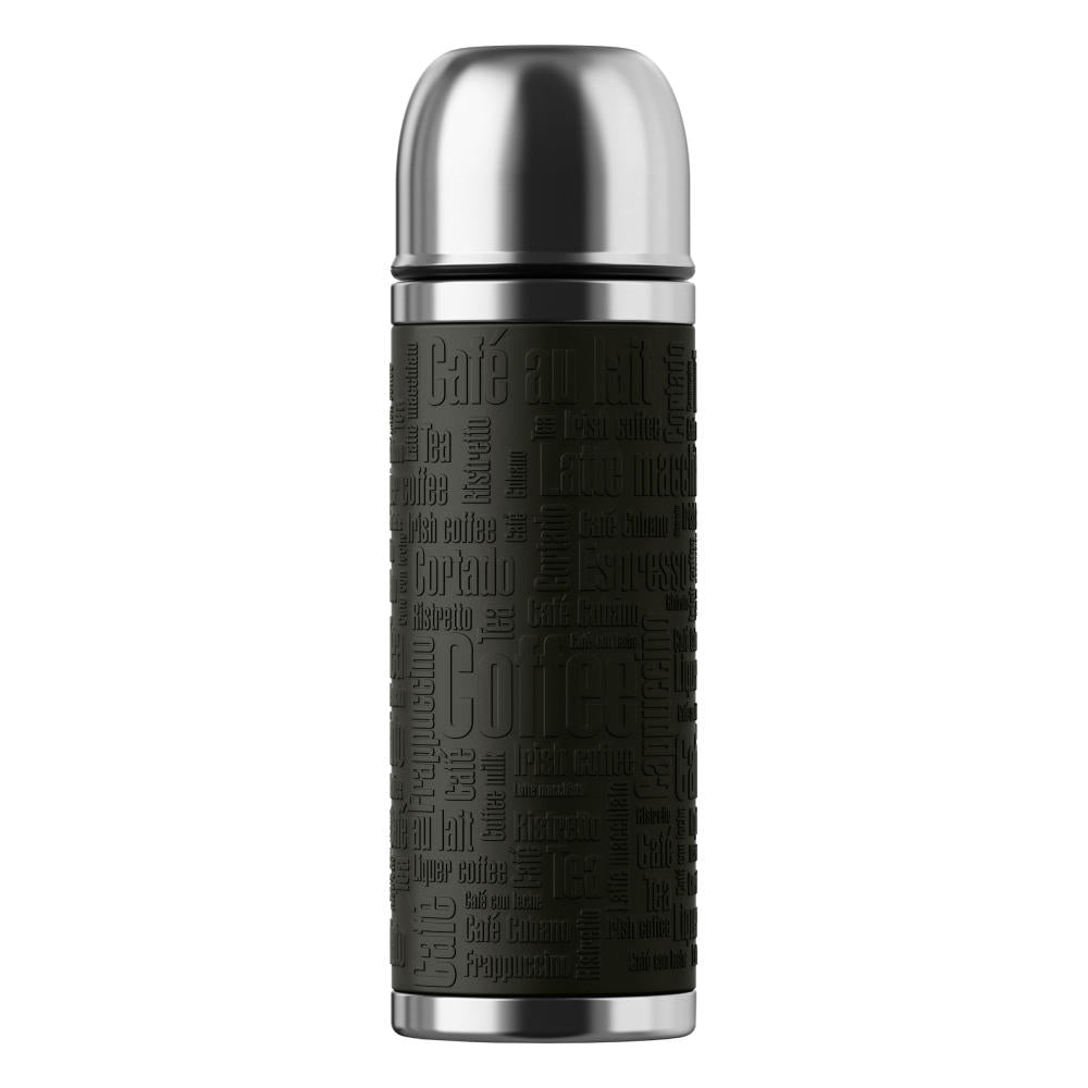 Emsa Senator insulated bottle, insulated bottle, insulated jug, stainless steel, black, 500 ml, 515711