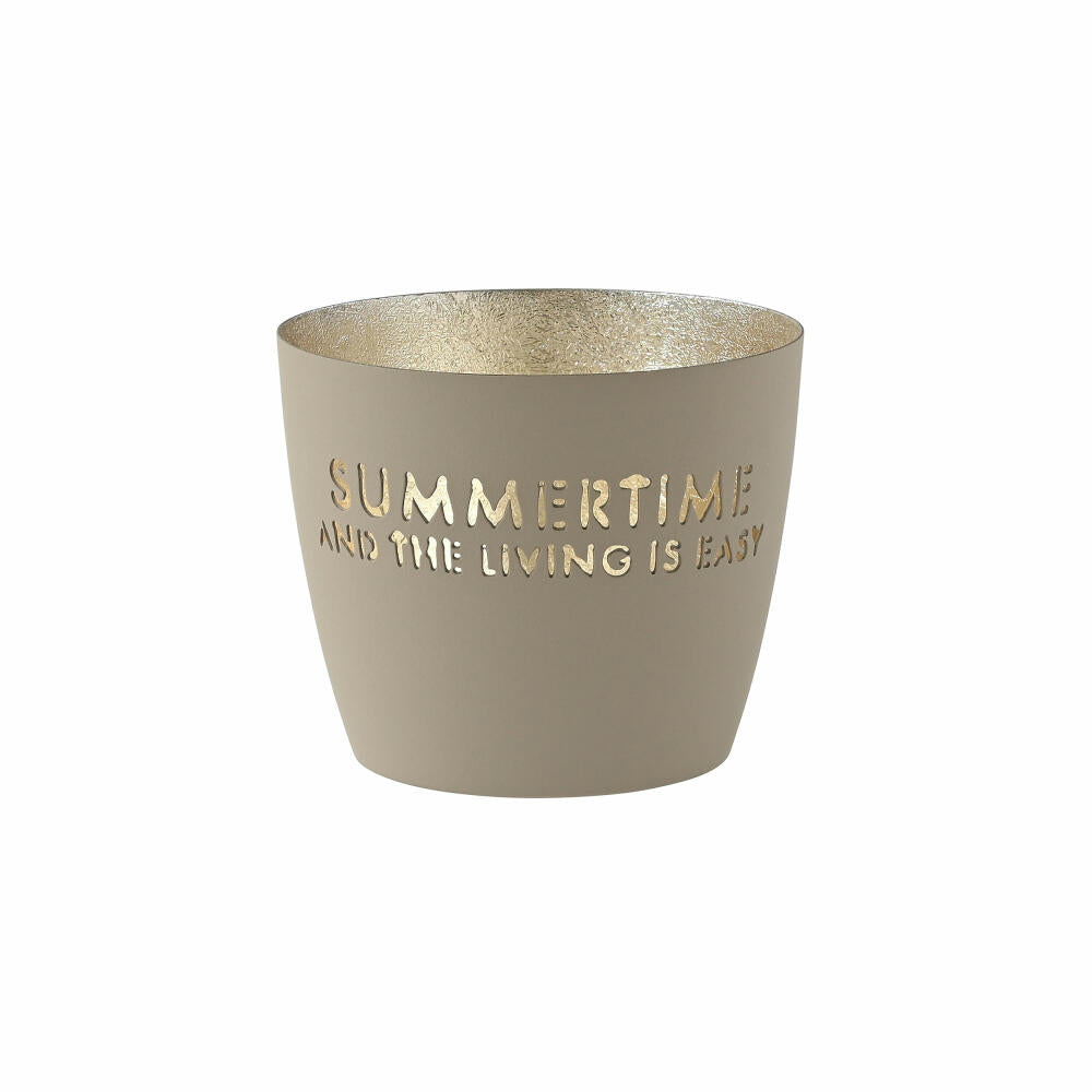 Gift Company Lantern Madras Summertime M, Tealight Holder, Candle Holder, Iron, Sandstone, Gold, 8.5 cm, 1054704029