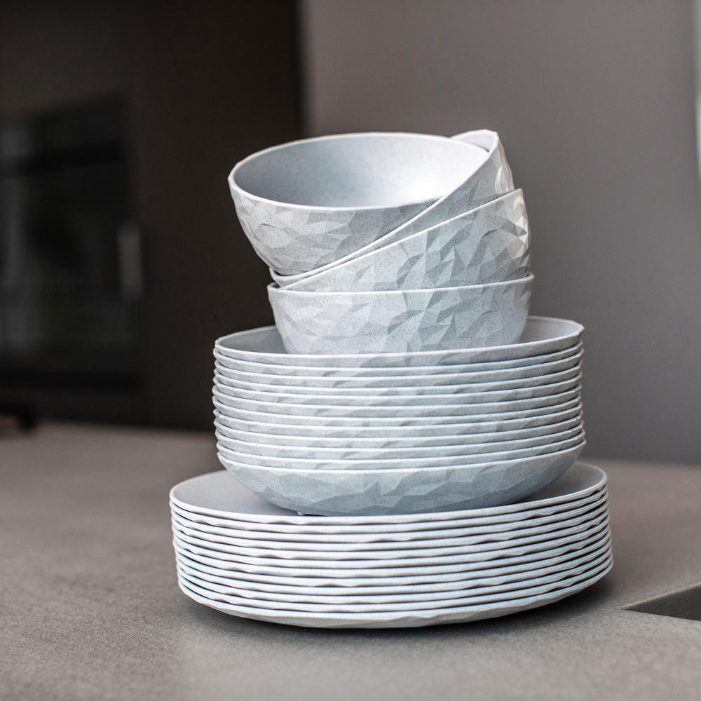 Koziol Flacher Teller Club Plate L, Speiseteller, Essteller, Thermoplastischer Kunststoff, Organic Blue, 4005671