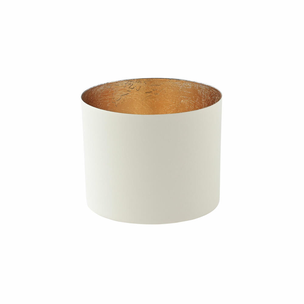 Gift Company Windlicht Chennai L, Teelichthalter, Kerzenhalter, Eisen, Weiß, Gold, 10 cm, 1054605001