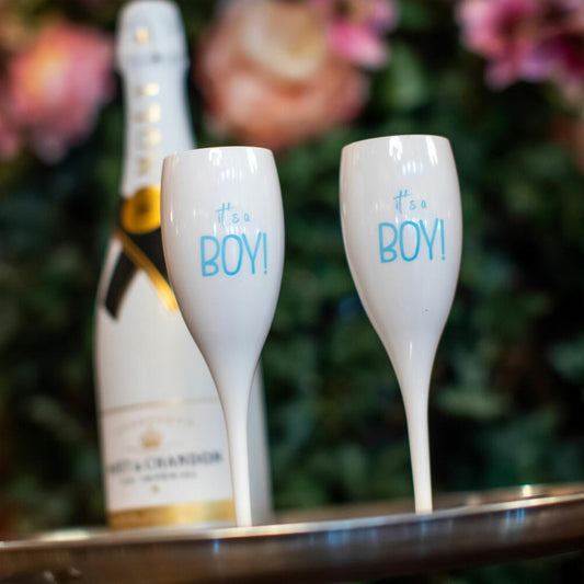 Koziol champagne glass Cheers No. 1 It SA Boy, plastic, Cotton White, 100 ml, 4033525