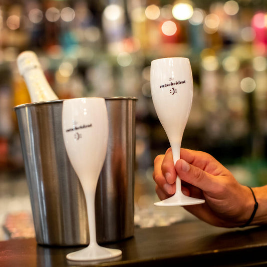 Koziol champagne glass Cheers No. 1 You Decide, plastic, Cotton White, 100 ml, 3921525